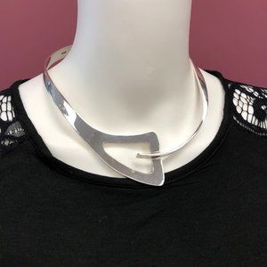 Modern Sterling Silver Collar Necklace